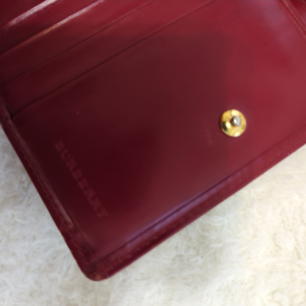 Burberry Authentic Leather Wallet Vintage Check Kisslock Bifold Gold Hardware - Picture 5 of 8